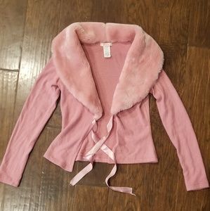 Pink Fur Wrap Top